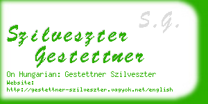 szilveszter gestettner business card